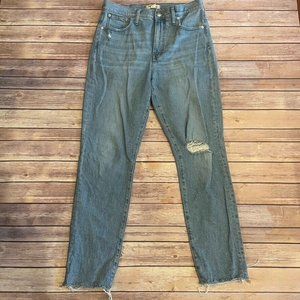 Madewell Tall Perfect Vintage Jean in Coney Light Wash Distressed